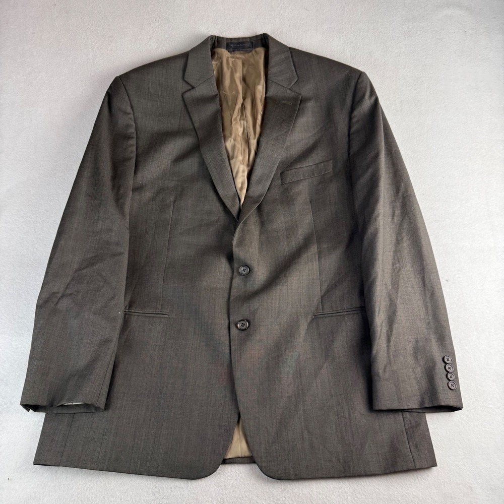 Lauren Ralph Lauren Mens Brown Sharkskin Two Button Blazer Sport‎ Coat Jacket